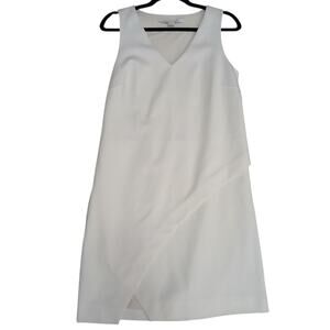 Diane von Furstenberg Ivory Sleeveless‎ V-Neck Asymmetrical Dress Size 6